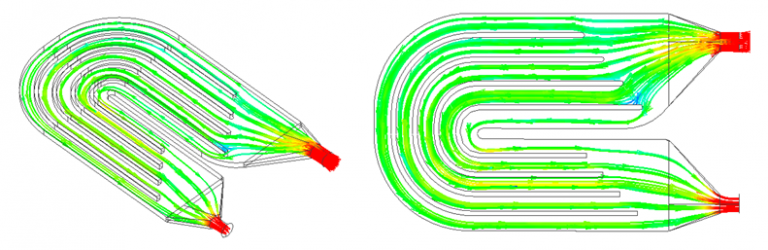 Fig. 2: Streamlines of Flow Velocity