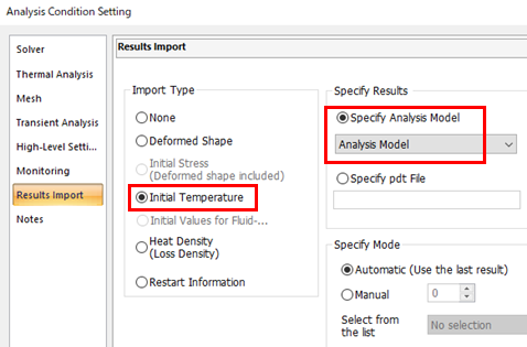 Fig. 3: Result Import Setting