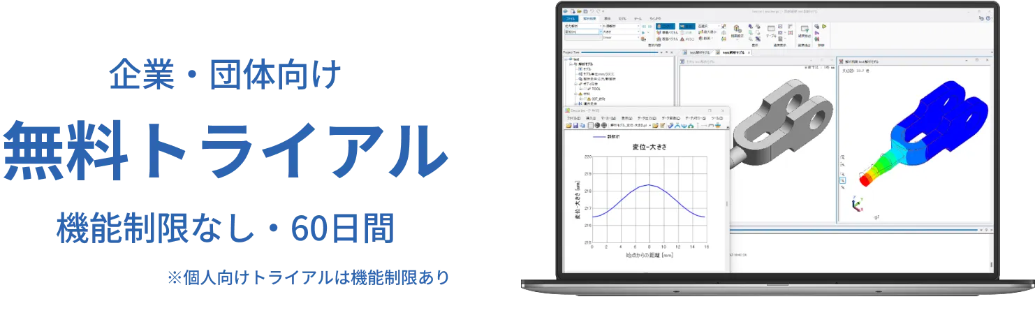 企業・団体向け 無料トライアル 機能制限なし・60日間 ※個人向けトライアルは機能制限あり