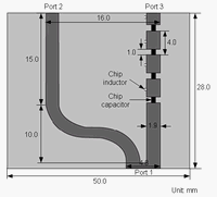 図1 給電回路部の構造と寸法